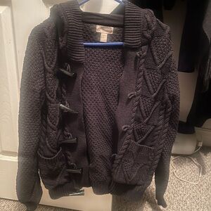 Cozy Black Knit Kids Jacket
